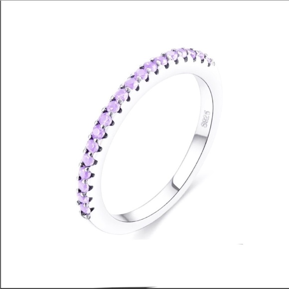 Set of 4 - Sterling Silver Stackable CZ Anniversary Bands - Picture 5 of 6